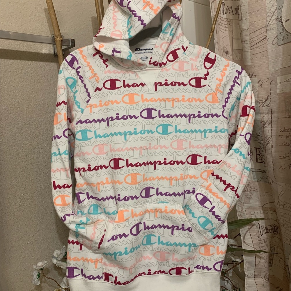 Champion long sleeve hoodie /sweatshirt - multi- colors with front pouch pockets